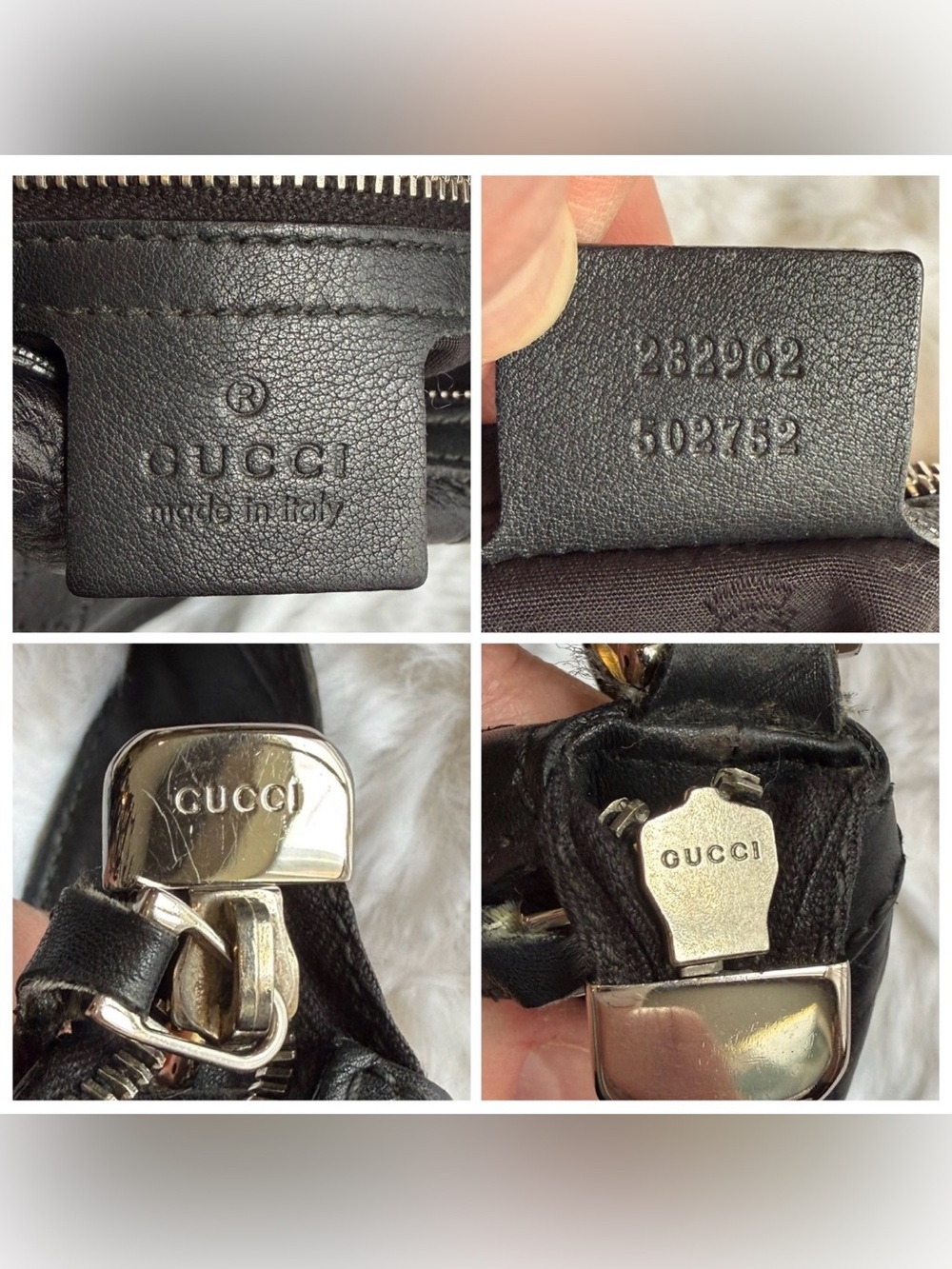 Gucci Black Embossed Leather GG Twins Hobo Bag - Picture 11 of 16